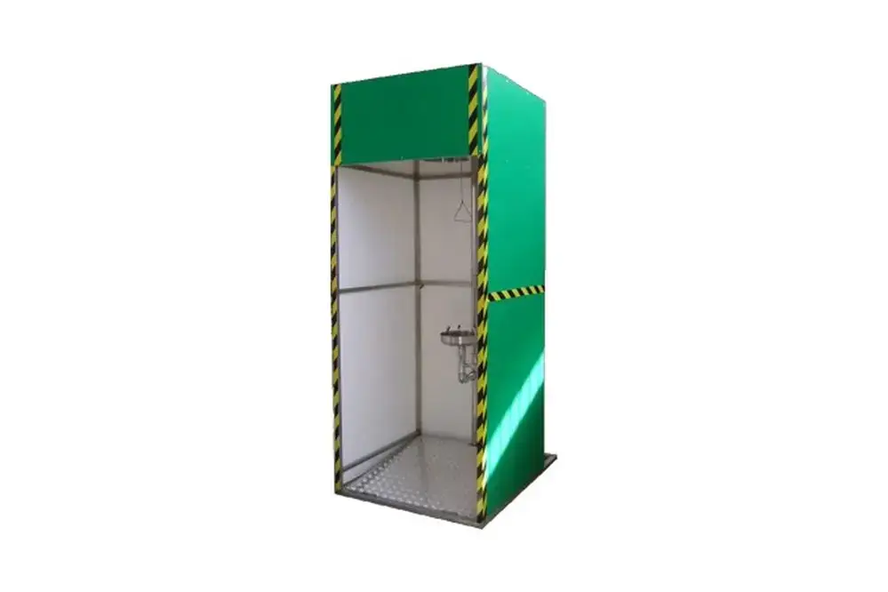 F- RTS104 – SAFETY SHOWER SYSTEM – ENCLOSED 3 SIDES – STAINLESS STEEL